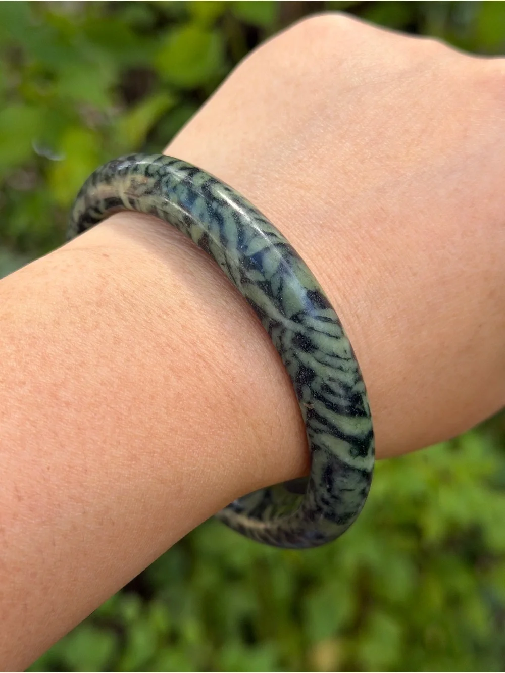 63mm inner diameter leopard skin xiuyu jade bangle 1735
